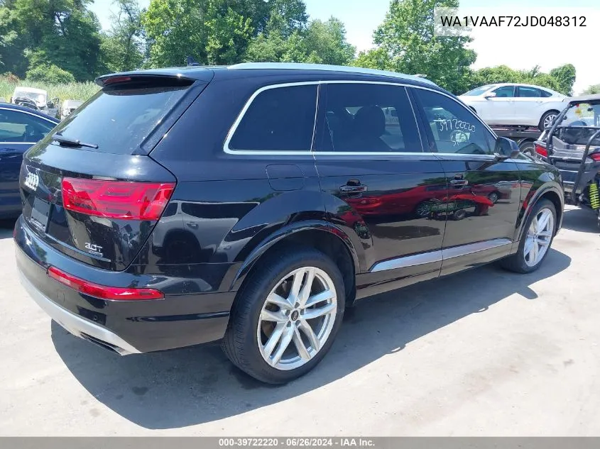 2018 Audi Q7 3.0T Premium VIN: WA1VAAF72JD048312 Lot: 39722220