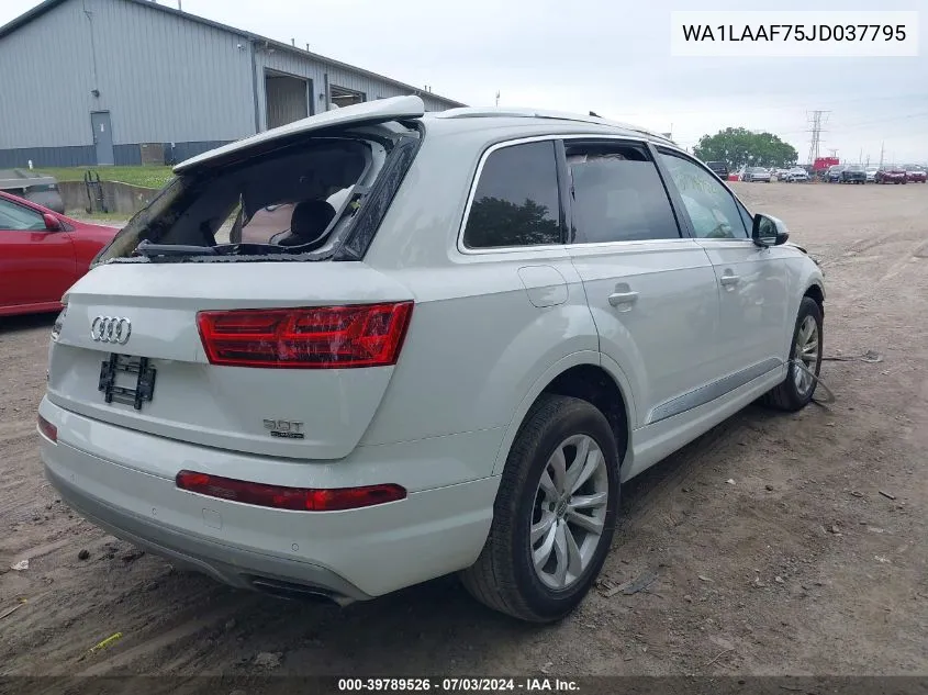 2018 Audi Q7 3.0T Premium VIN: WA1LAAF75JD037795 Lot: 39789526