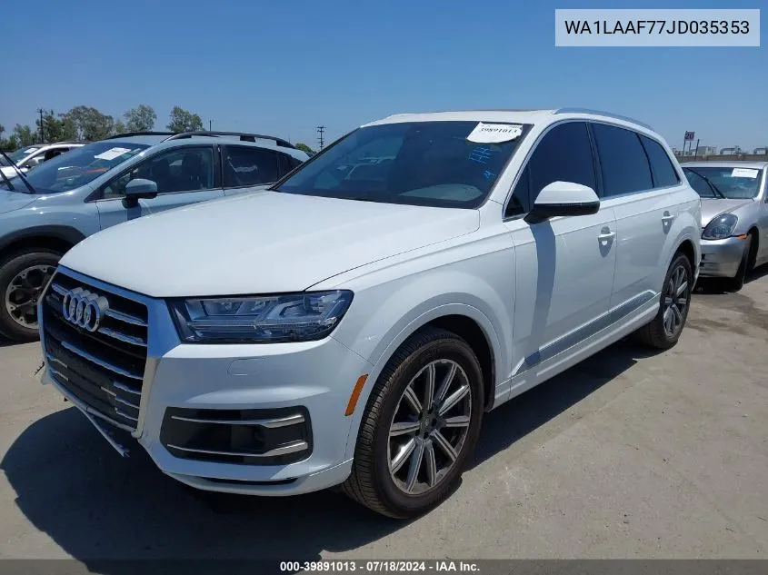 2018 Audi Q7 3.0T Premium VIN: WA1LAAF77JD035353 Lot: 39891013