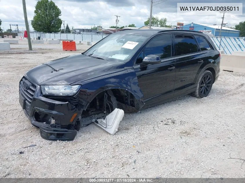 2018 Audi Q7 3.0T Premium VIN: WA1VAAF70JD035011 Lot: 39893277