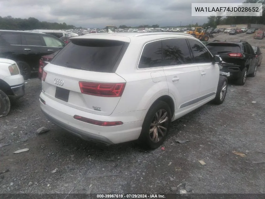 2018 Audi Q7 3.0T Premium VIN: WA1LAAF74JD028652 Lot: 39967619