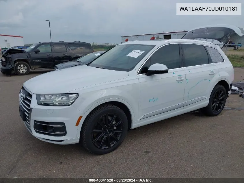 2018 Audi Q7 3.0T Premium VIN: WA1LAAF70JD010181 Lot: 40041520