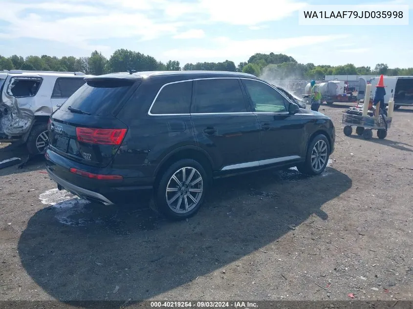 2018 Audi Q7 3.0T Premium VIN: WA1LAAF79JD035998 Lot: 40219254