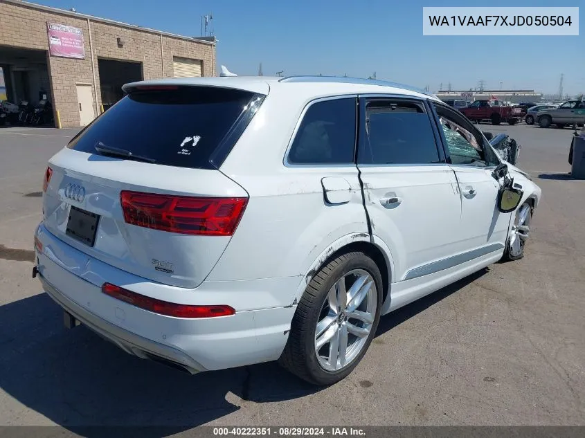 2018 Audi Q7 3.0T Premium VIN: WA1VAAF7XJD050504 Lot: 40222351