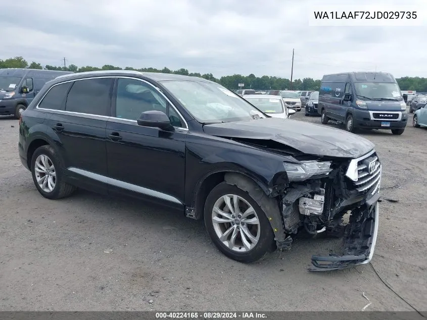 2018 Audi Q7 3.0T Premium VIN: WA1LAAF72JD029735 Lot: 40224165