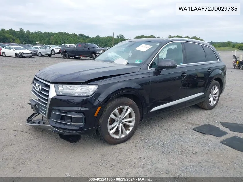 2018 Audi Q7 3.0T Premium VIN: WA1LAAF72JD029735 Lot: 40224165