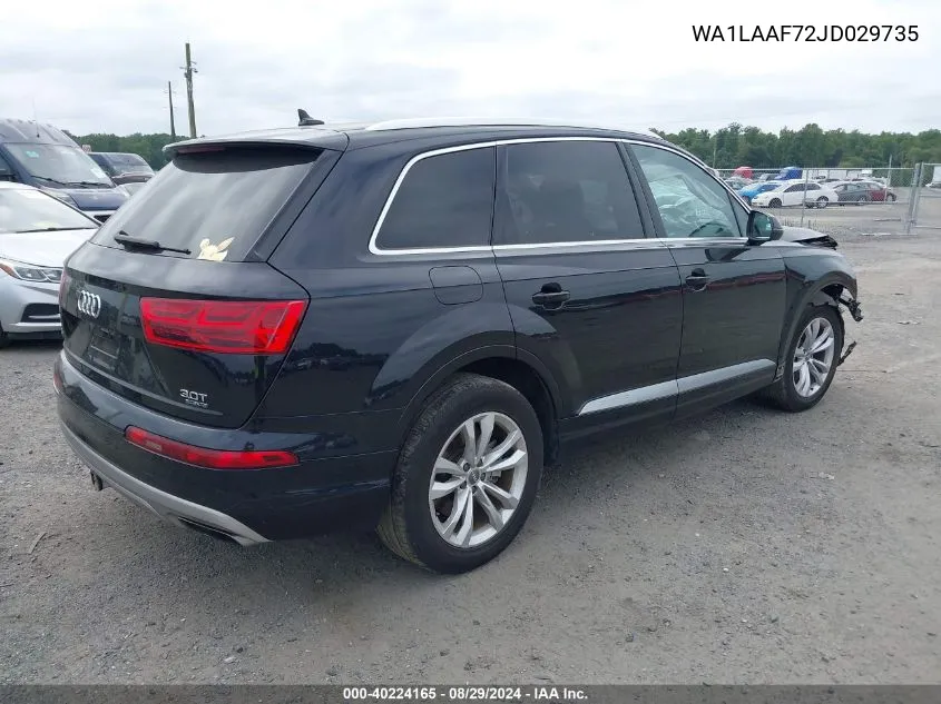 2018 Audi Q7 3.0T Premium VIN: WA1LAAF72JD029735 Lot: 40224165