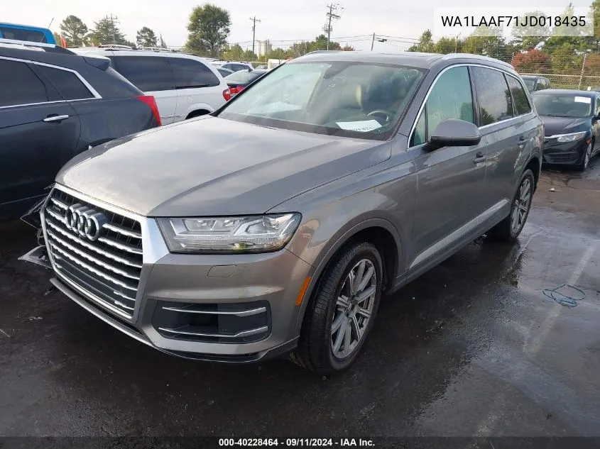 2018 Audi Q7 3.0T Premium VIN: WA1LAAF71JD018435 Lot: 40228464