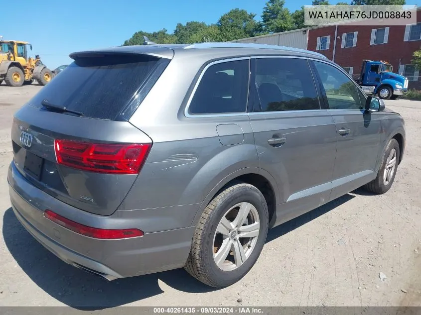 2018 Audi Q7 2.0T Premium VIN: WA1AHAF76JD008843 Lot: 40261435