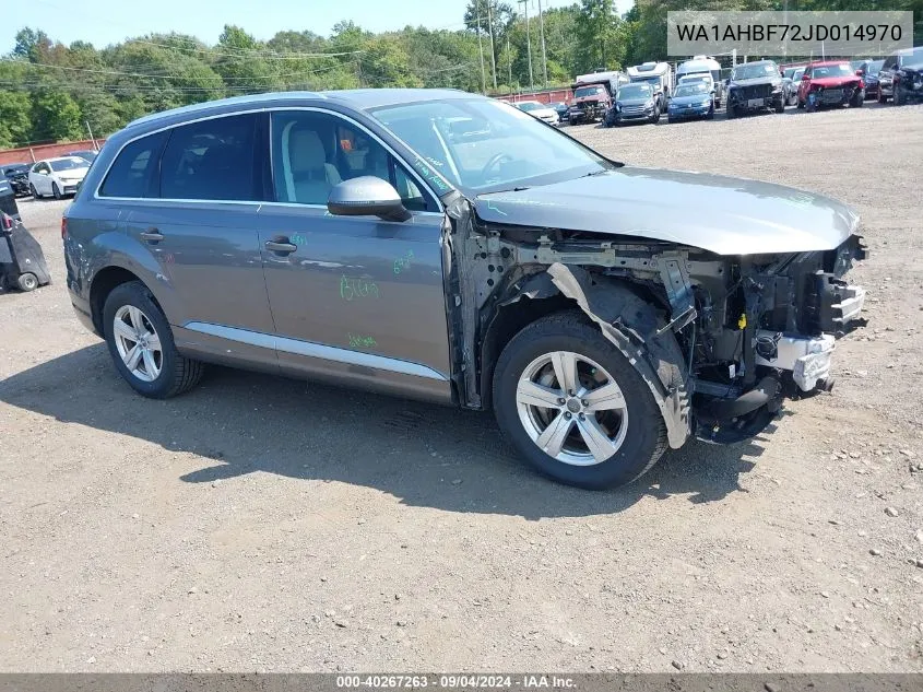 2018 Audi Q7 2.0T Premium VIN: WA1AHBF72JD014970 Lot: 40267263