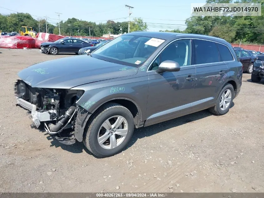 2018 Audi Q7 2.0T Premium VIN: WA1AHBF72JD014970 Lot: 40267263