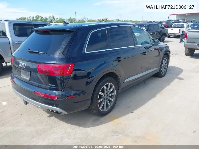 2018 Audi Q7 2.0T Premium VIN: WA1LHAF72JD006127 Lot: 40299774