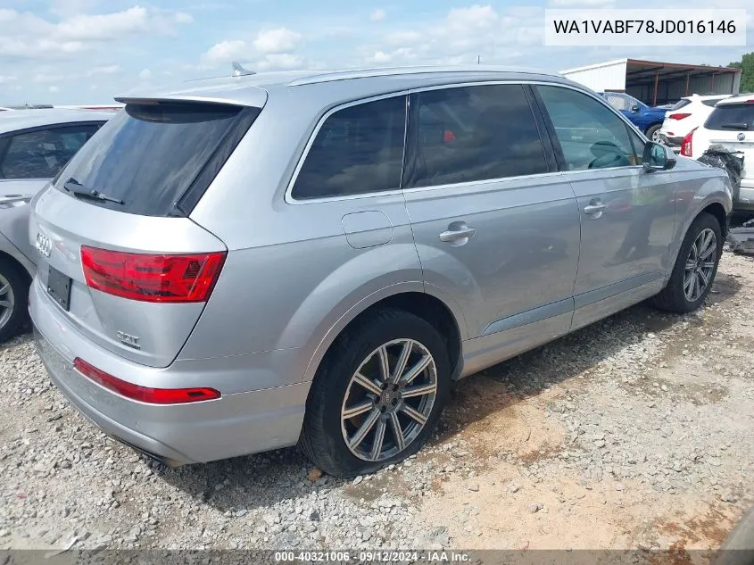 2018 Audi Q7 3.0T Premium VIN: WA1VABF78JD016146 Lot: 40321006