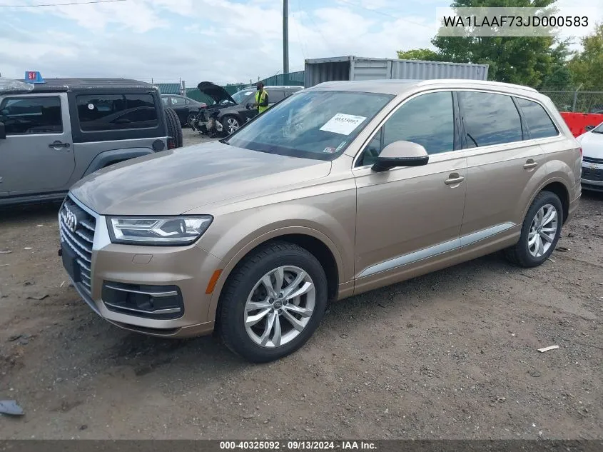 2018 Audi Q7 3.0T Premium VIN: WA1LAAF73JD000583 Lot: 40325092