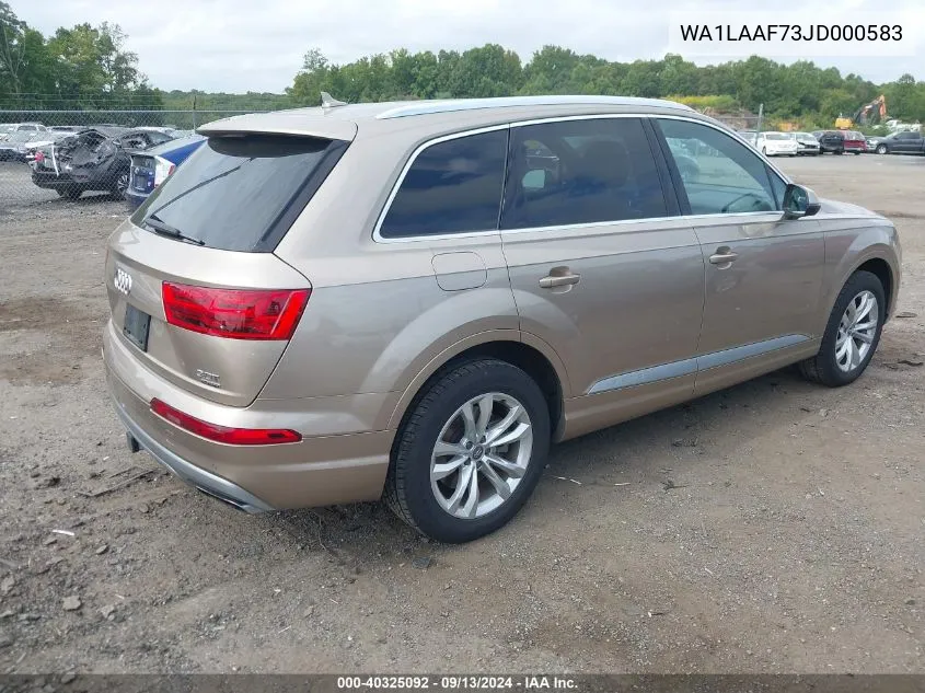 2018 Audi Q7 3.0T Premium VIN: WA1LAAF73JD000583 Lot: 40325092