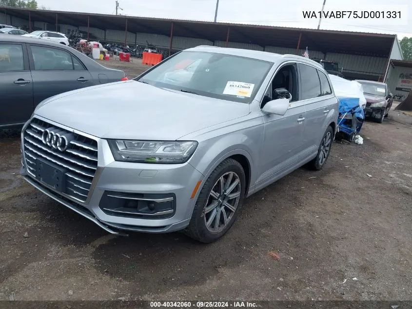 2018 Audi Q7 3.0T Premium VIN: WA1VABF75JD001331 Lot: 40342060