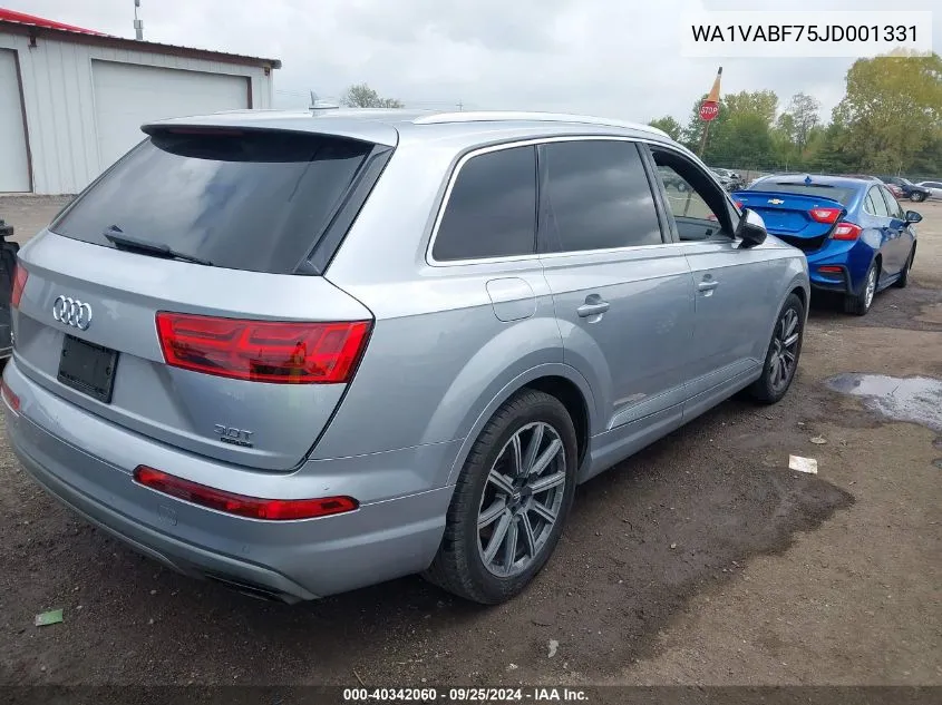 2018 Audi Q7 3.0T Premium VIN: WA1VABF75JD001331 Lot: 40342060