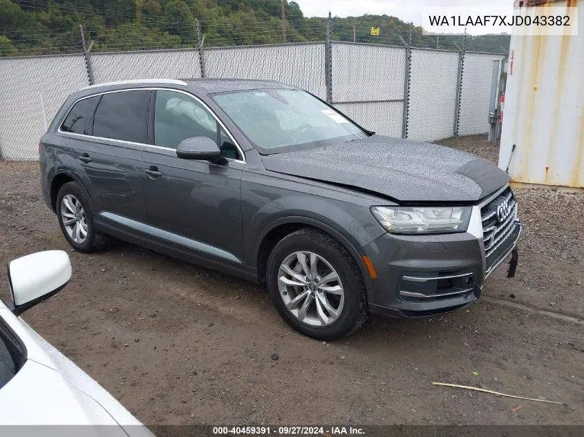 2018 Audi Q7 3.0T Premium VIN: WA1LAAF7XJD043382 Lot: 40459391