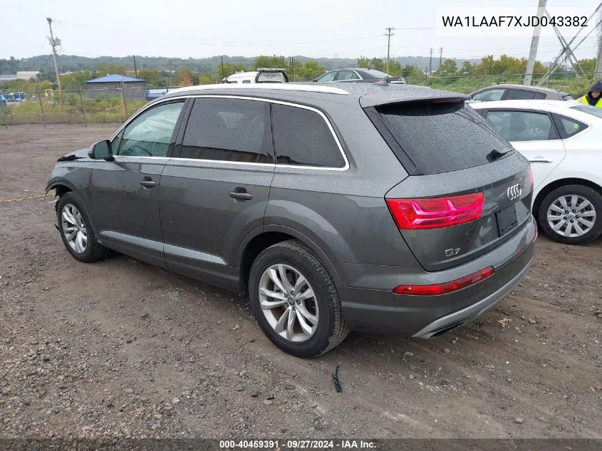 2018 Audi Q7 3.0T Premium VIN: WA1LAAF7XJD043382 Lot: 40459391