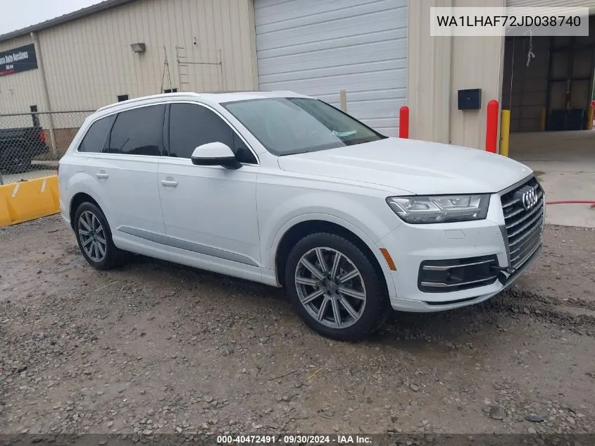 2018 Audi Q7 2.0T Premium VIN: WA1LHAF72JD038740 Lot: 40472491