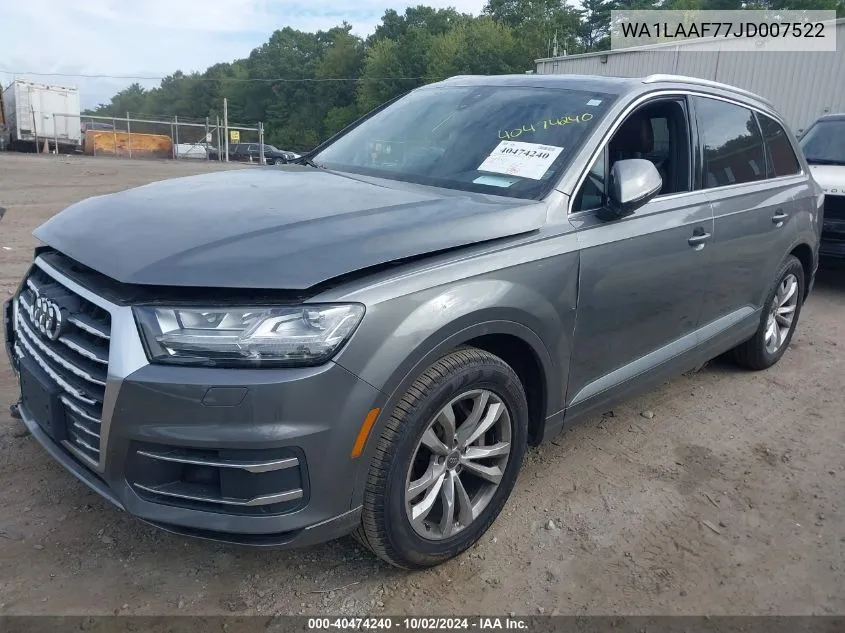 2018 Audi Q7 3.0T Premium VIN: WA1LAAF77JD007522 Lot: 40474240