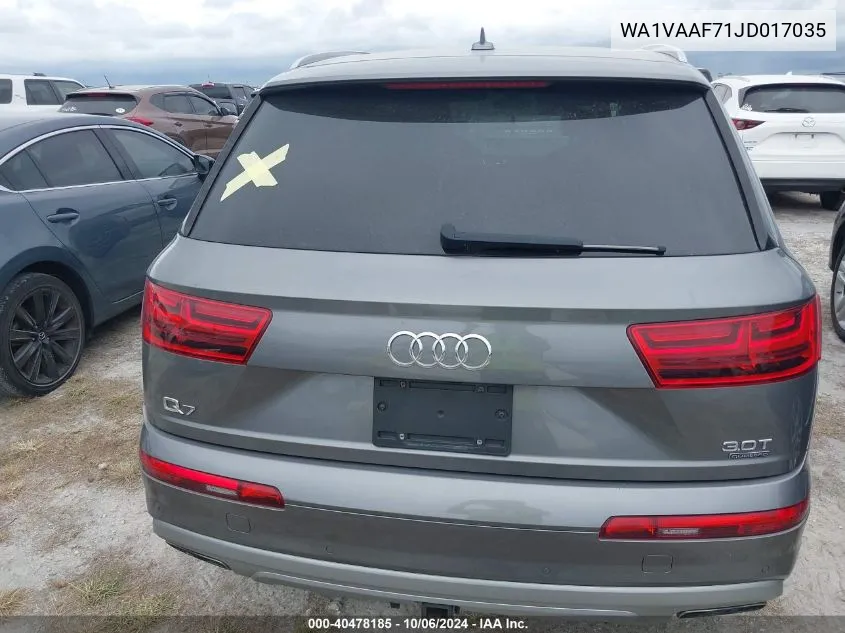 2018 Audi Q7 3.0T Premium VIN: WA1VAAF71JD017035 Lot: 40478185