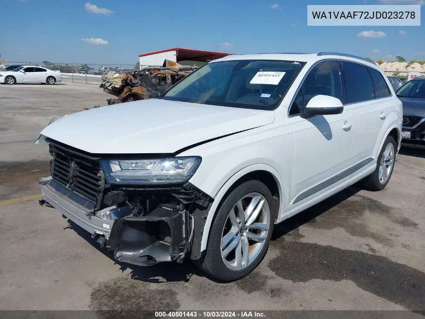 2018 Audi Q7 3.0T Premium VIN: WA1VAAF72JD023278 Lot: 40501443