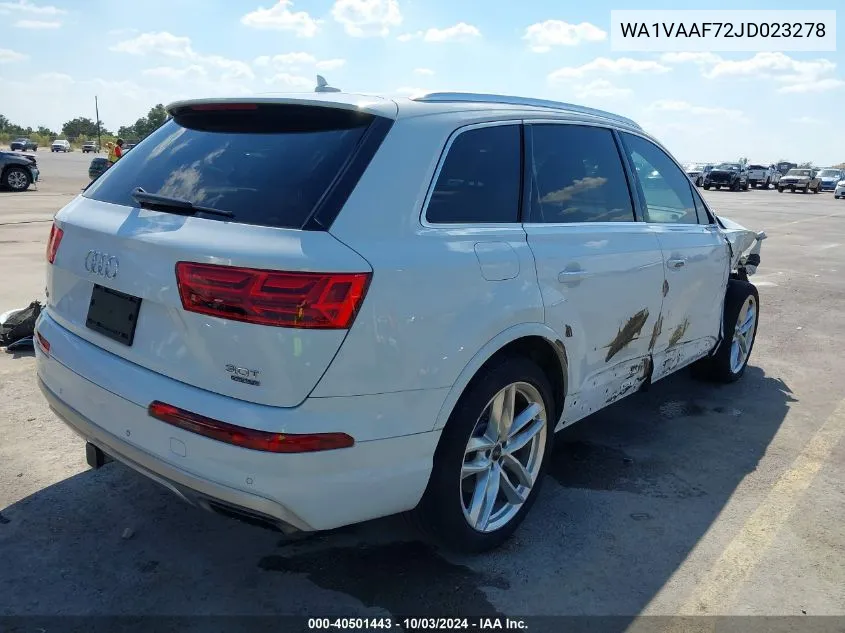 2018 Audi Q7 3.0T Premium VIN: WA1VAAF72JD023278 Lot: 40501443