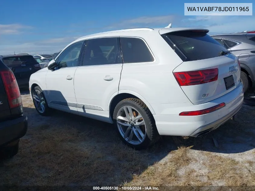 2018 Audi Q7 Prestige VIN: WA1VABF78JD011965 Lot: 40505130