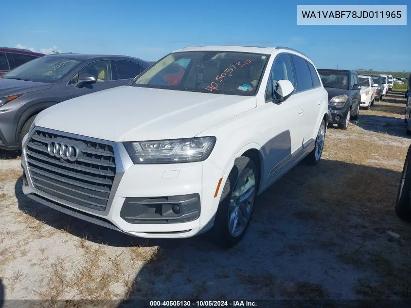 2018 Audi Q7 Prestige VIN: WA1VABF78JD011965 Lot: 40505130