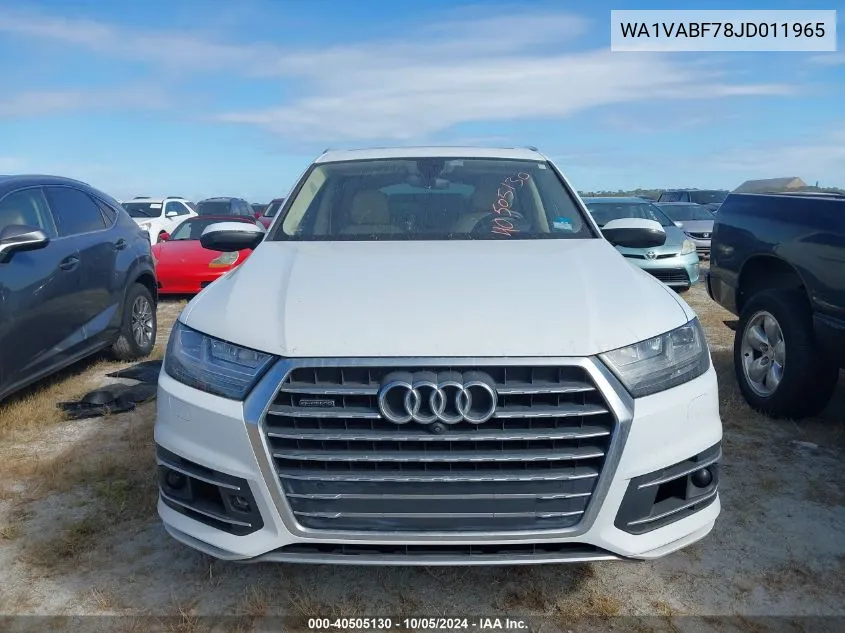 2018 Audi Q7 Prestige VIN: WA1VABF78JD011965 Lot: 40505130