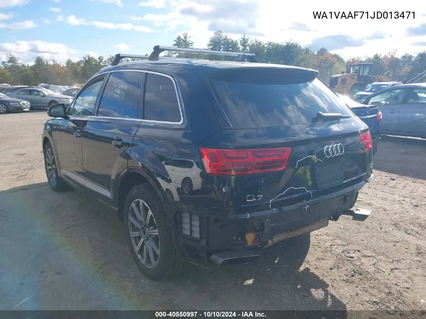 2018 Audi Q7 3.0T Premium VIN: WA1VAAF71JD013471 Lot: 40550997