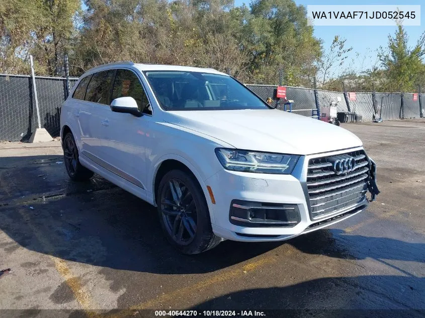 2018 Audi Q7 3.0T Premium VIN: WA1VAAF71JD052545 Lot: 40644270