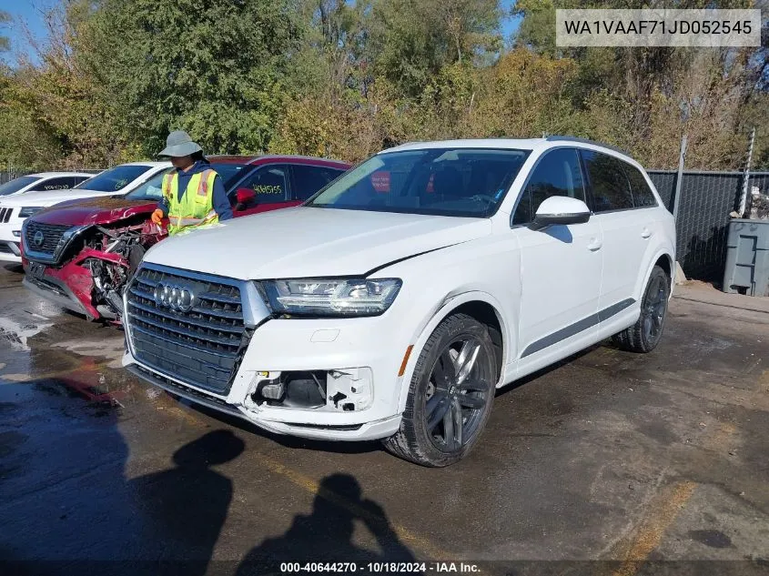 2018 Audi Q7 3.0T Premium VIN: WA1VAAF71JD052545 Lot: 40644270