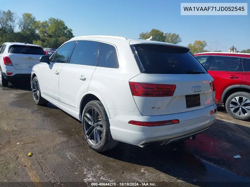 2018 Audi Q7 3.0T Premium VIN: WA1VAAF71JD052545 Lot: 40644270