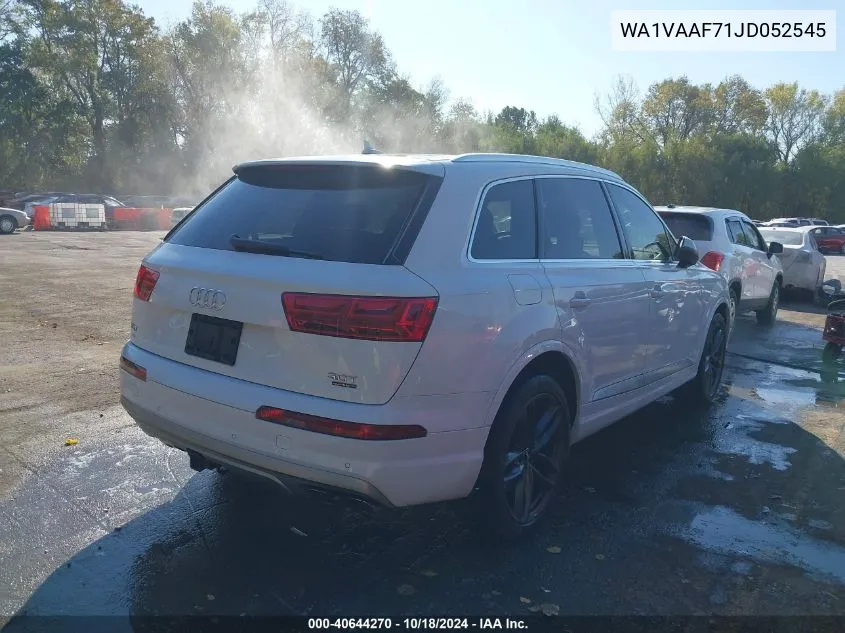 2018 Audi Q7 3.0T Premium VIN: WA1VAAF71JD052545 Lot: 40644270