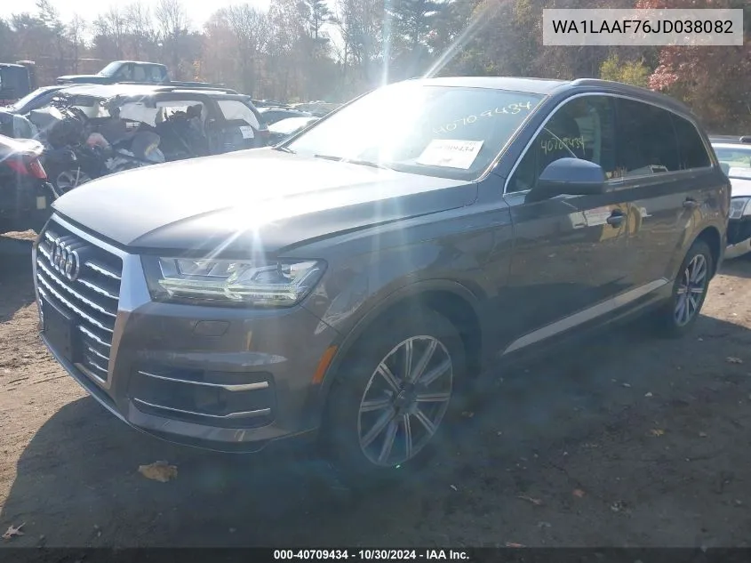 2018 Audi Q7 3.0T Premium VIN: WA1LAAF76JD038082 Lot: 40709434