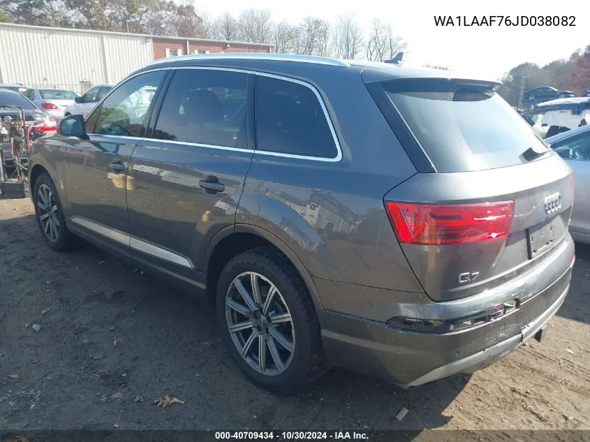 2018 Audi Q7 3.0T Premium VIN: WA1LAAF76JD038082 Lot: 40709434