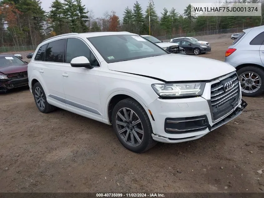 2018 Audi Q7 2.0T Premium VIN: WA1LHAF75JD001374 Lot: 40735099