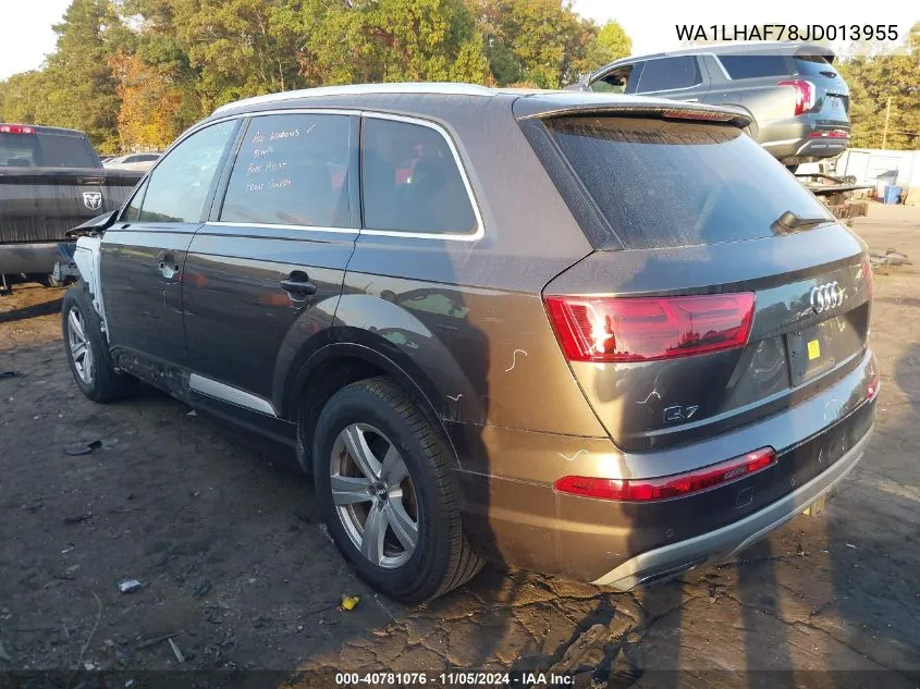 2018 Audi Q7 2.0T Premium VIN: WA1LHAF78JD013955 Lot: 40781076