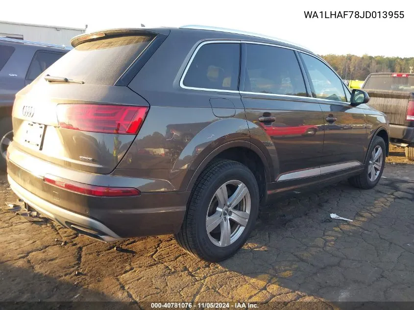 2018 Audi Q7 2.0T Premium VIN: WA1LHAF78JD013955 Lot: 40781076