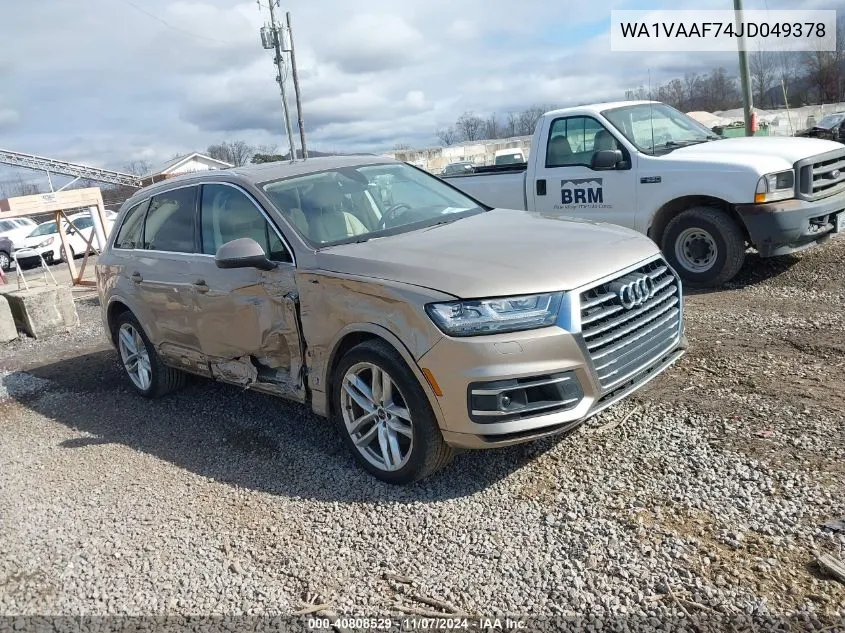 2018 Audi Q7 3.0T Premium VIN: WA1VAAF74JD049378 Lot: 40808529