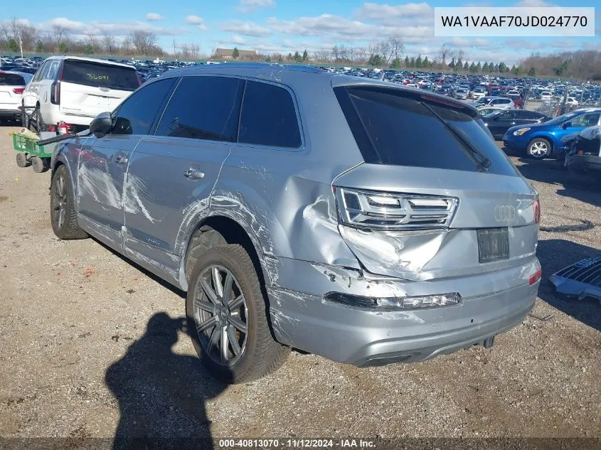 2018 Audi Q7 3.0T Premium VIN: WA1VAAF70JD024770 Lot: 40813070