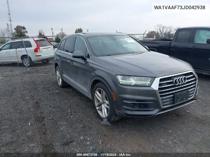 2018 Audi Q7 3.0T Premium VIN: WA1VAAF73JD042938 Lot: 40873708