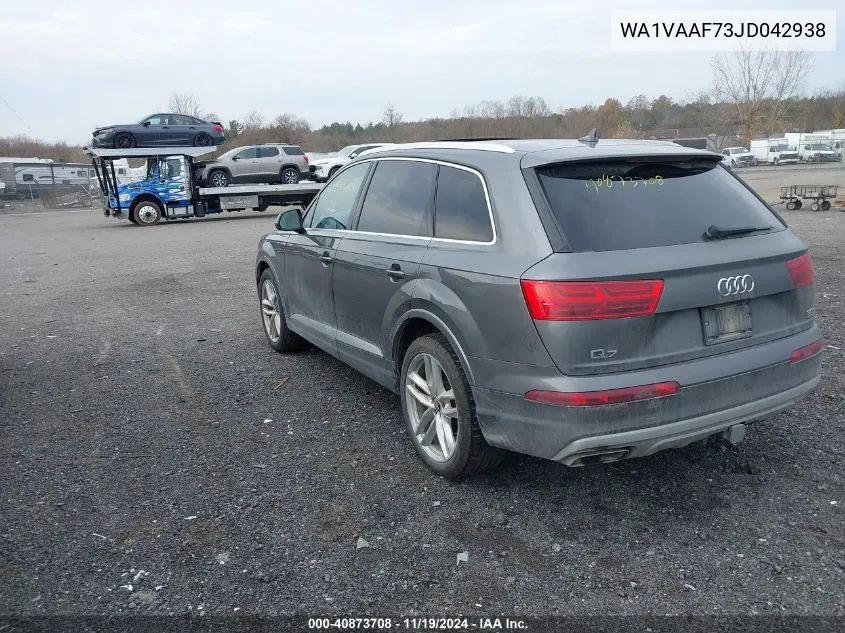 2018 Audi Q7 3.0T Premium VIN: WA1VAAF73JD042938 Lot: 40873708