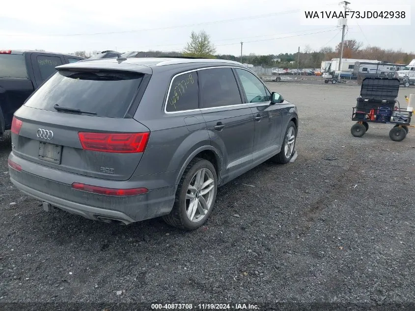 2018 Audi Q7 3.0T Premium VIN: WA1VAAF73JD042938 Lot: 40873708