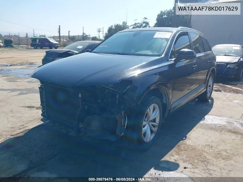 2019 Audi Q7 55 Premium/55 Se Premium VIN: WA1AAAF78KD017629 Lot: 39579476