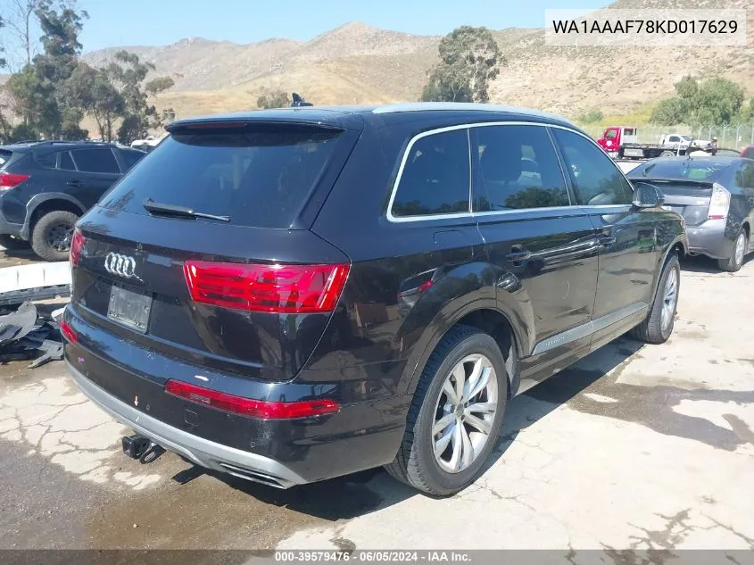 2019 Audi Q7 55 Premium/55 Se Premium VIN: WA1AAAF78KD017629 Lot: 39579476