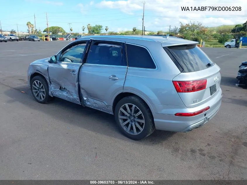 2019 Audi Q7 55 Premium VIN: WA1AABF79KD006208 Lot: 39653703