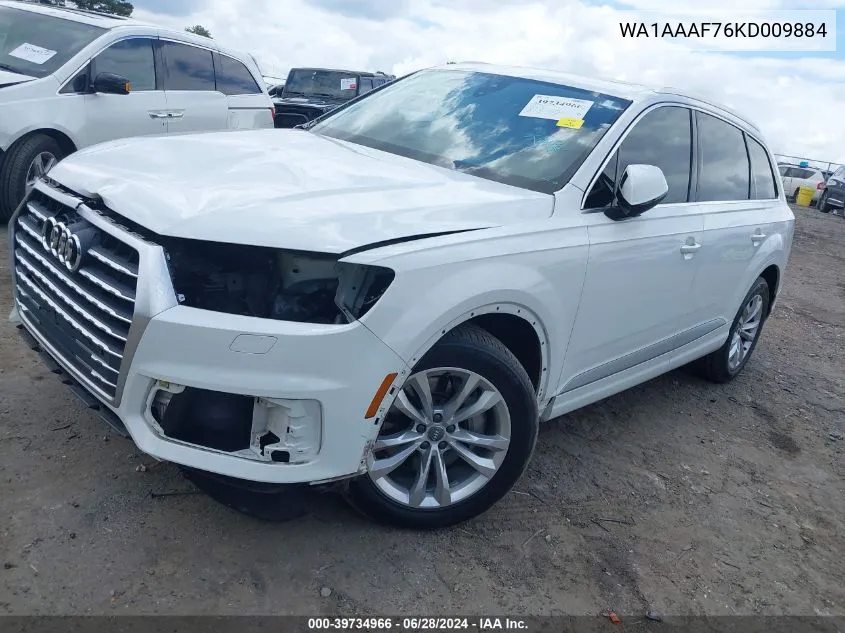 2019 Audi Q7 55 Premium VIN: WA1AAAF76KD009884 Lot: 39734966